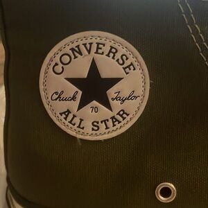 Army green converse all star high tops